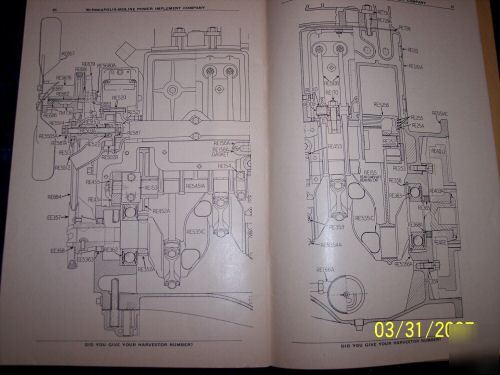 Model g-4 harvester repair parts list # r-828A