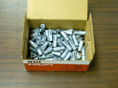 New box of 100 hilti 1/4'' hdi drop in anchors