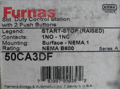 New furnas 50CA3DF std duty control station - 2 buttons