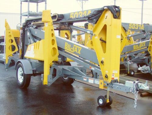 New bil jax 50' towable manlift, 50/31, trailer boom