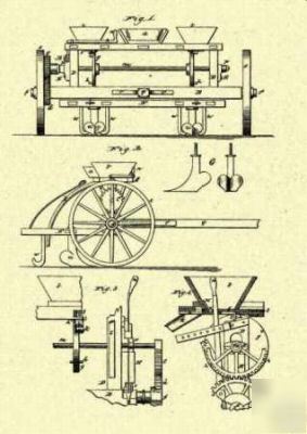 Corn planter 1874 us patent art PRINT_G002