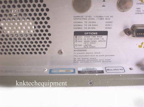 Hp 5350B 10 hz- 20 ghz microwave counter opt/ 001 H03