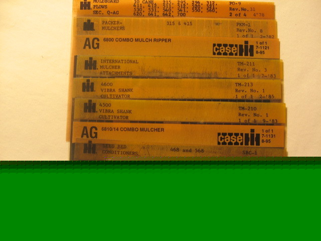 Lot international harvester mulcher+ microfiche manuals