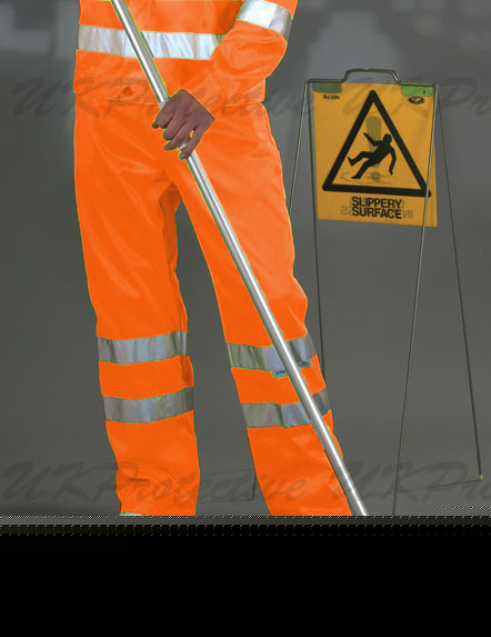 Hi vis viz polycotton working trousers orange L33/W30