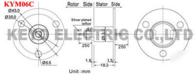 KYM06 slip ring (6 wires, 2 amps)