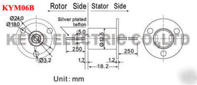 KYM06 slip ring (6 wires, 2 amps)