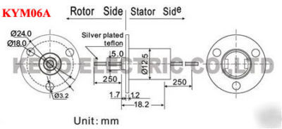 KYM06 slip ring (6 wires, 2 amps)