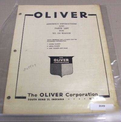 Oliver 550 wagon parts manual