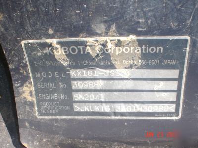 Kubota compact excavator KX161-3 ss rubber tracks mini