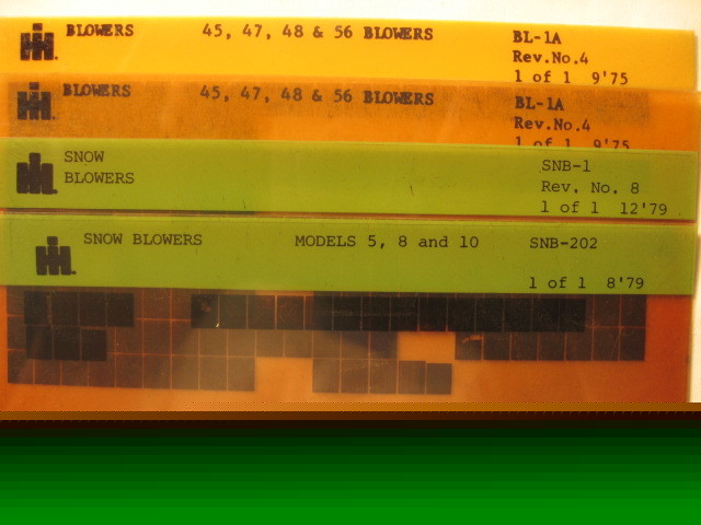 Lot international harvester blower microfiche manual