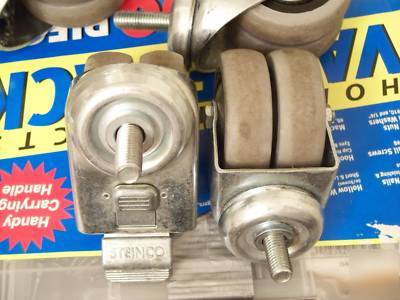 4 steinco twin wheel industrial casters 75MM 321 locks