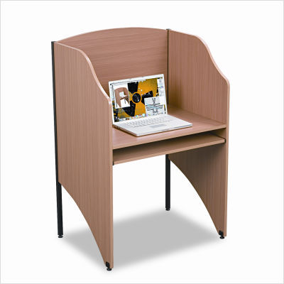 Balt floor privacy study carrel, teak laminate