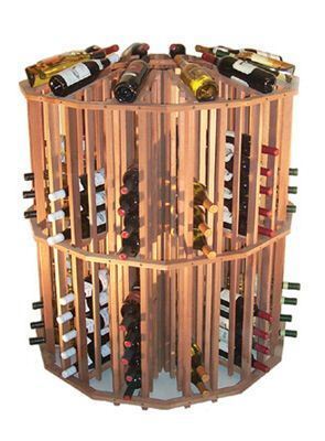 Mahogany round island retail display merchandiser