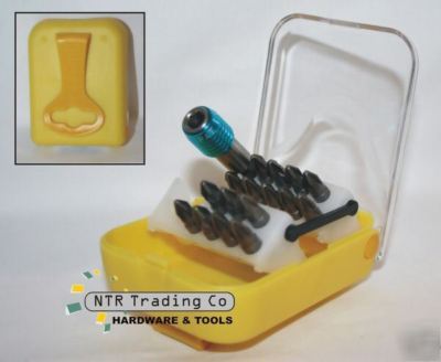 17PC pozi #2 no.2 bits set with quick change bit holder