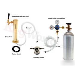 Brass tap tower kegerator draft beer kit low profile us