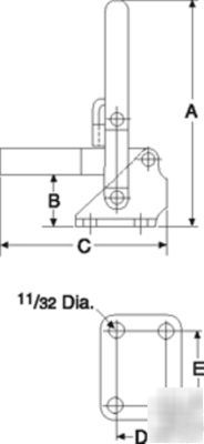 De-sta-co vertical handle hold-down clamp 247-s solid