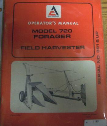 Allis chalmers 720 forage harvester operators manual