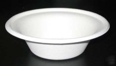 Compostable sugar cane bagasse 12 oz wide rim bowl case