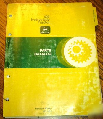 John deere 400 hydro lawn garden tractor parts catalog