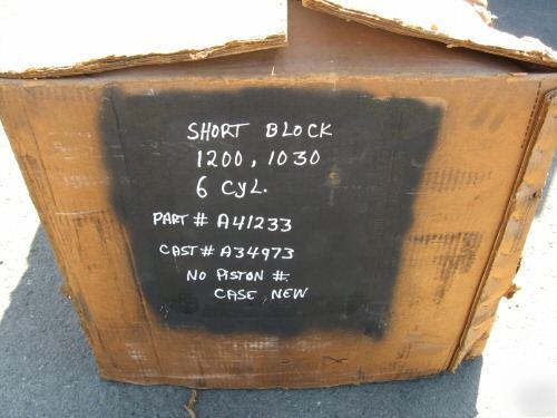 Case 6 cylinder engine short block A41233