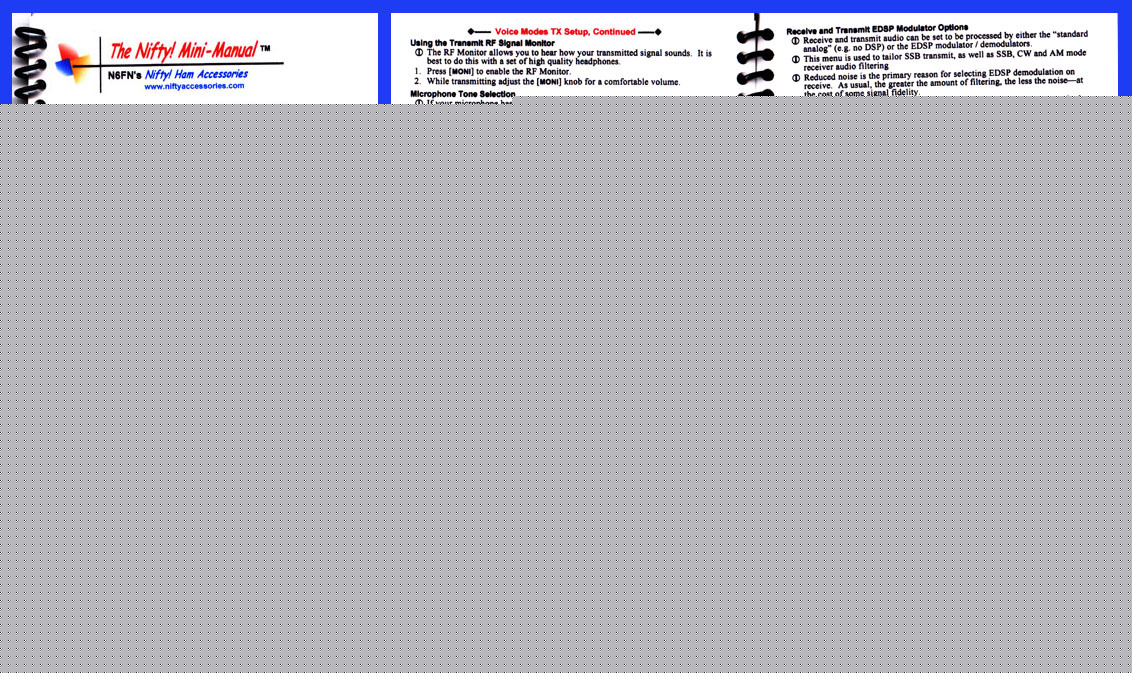 Mark-v ft-1000MP & field, nifty quick reference guide
