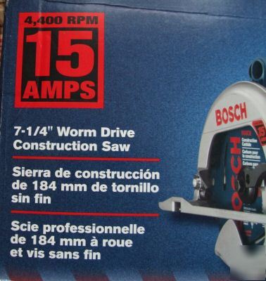 New bosch 7 1/4 15 amp worm drive saw in the box 1677MD