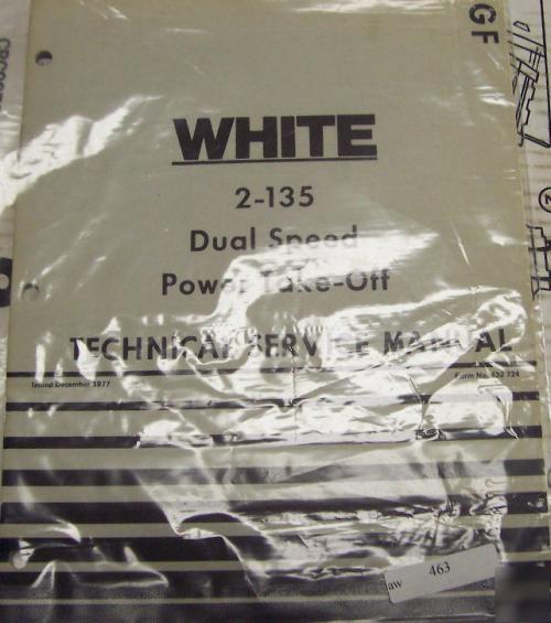 White 2-135 dual speed power take off service manual
