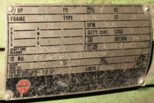 Motor - three phase, 30 hp lot #334 (dshs/06-3562)