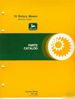 John deere 19 rotory mower parts catalog