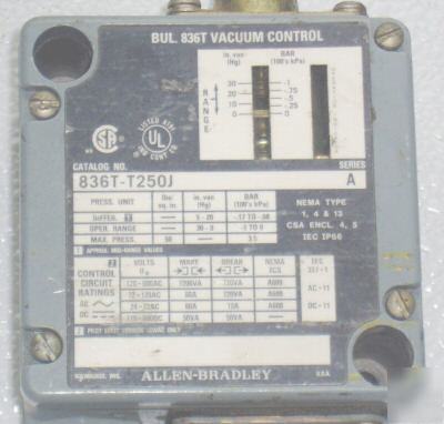 Allen-bradley 836T-T250J vacuum control series a