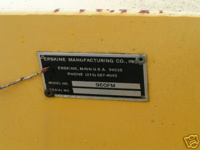 Erskine snow blower front tractor mount model 960FM