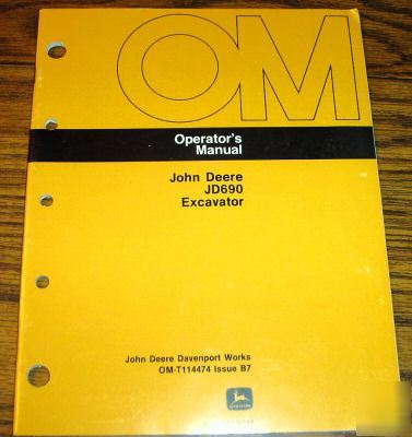 John deere 690 excavator operators manual jd book