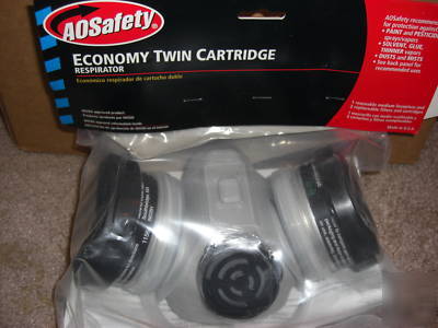 New aosafety economy twin cartridge respirator