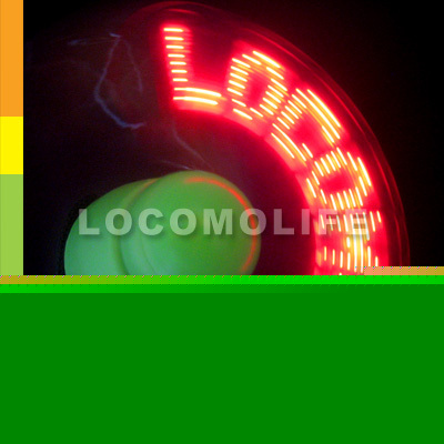 Programmable scrolling red led fan message display sign