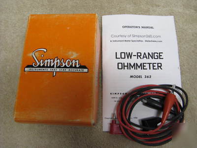 Simpson low-range ohmmeter model 362