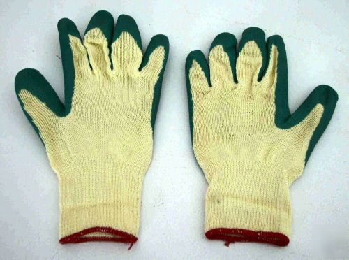 Stockmeup - 1 dozen rubber palm work gloves - large