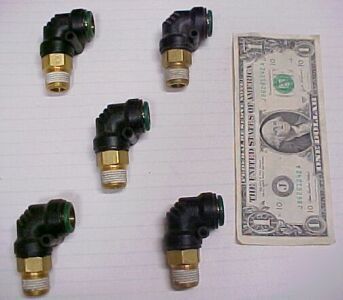 5 parker prestolok push elbow fittings 3/8 npt x Â½ tube