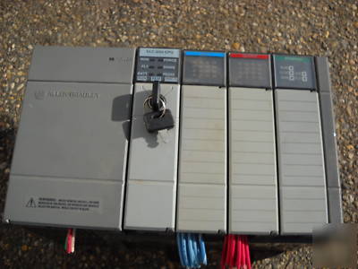 Allen bradley slc 500 4 card rack complete with stepper