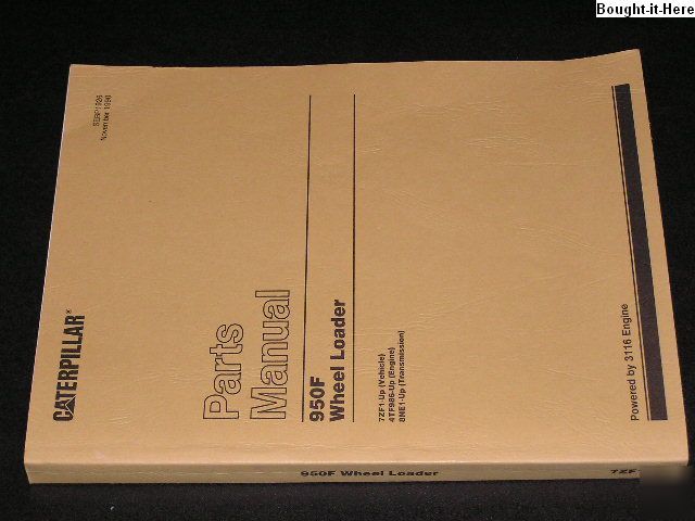 Caterpillar 950F wheel loader parts manual 7ZF1-up