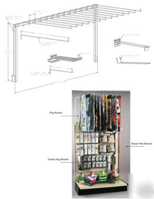 Flag display hardware - large/small and poles end cap