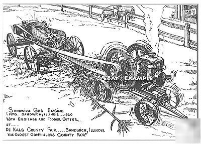 Sandwich hit & miss gas engine - pen & ink art print