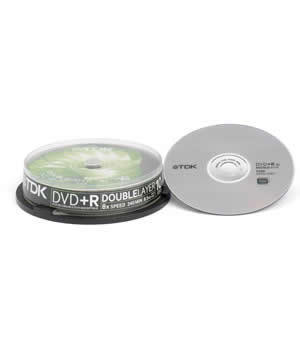 10 tdk 8X dual / double layer dvd+r 8.5GB