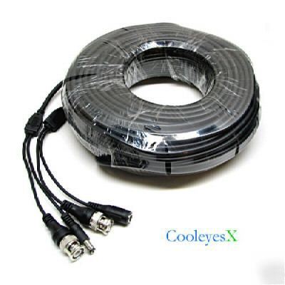 75FT dvr coaxial av video camera cable+power line wire