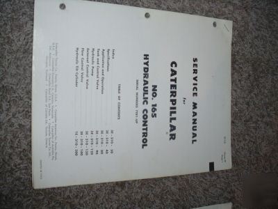 Caterpillar 165 hydraulic control service manual