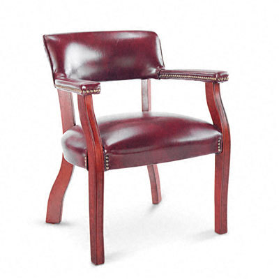 Century series arm chair mahogany finish/oxblood vinyl