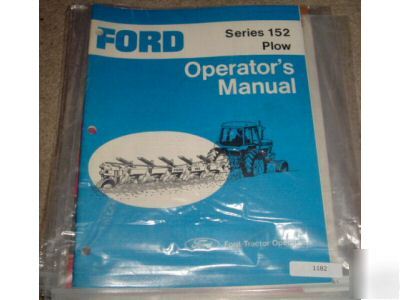 Ford series 152 plow original operators manual
