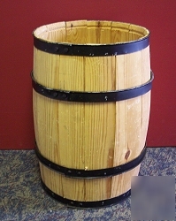 Nice retail store wood keg barrel display case