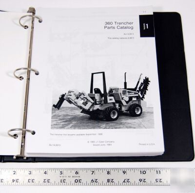Case parts bk - 360 trencher - 1993