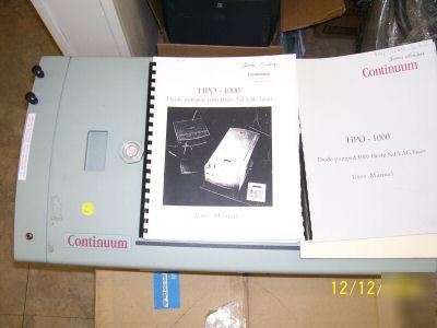 Continuum hpo-1000 diode pumped 1000 hertz nd:yag laser