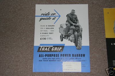 Trac grip 3HP horticultural tractor brochure 1960S 
